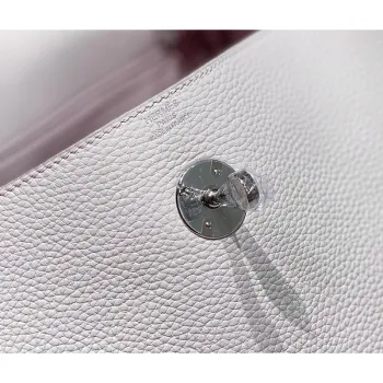 Hermes Lindy 30cm Bag In Mauve Pale Clemence Leather PHW