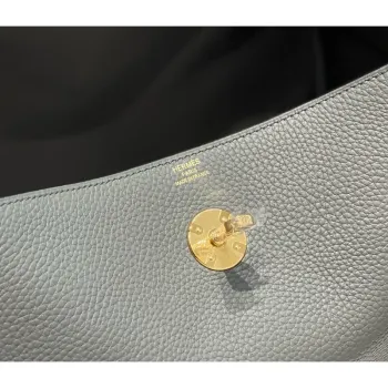 Hermes Lindy 30cm Bag In Gris Meyer Clemence Leather GHW
