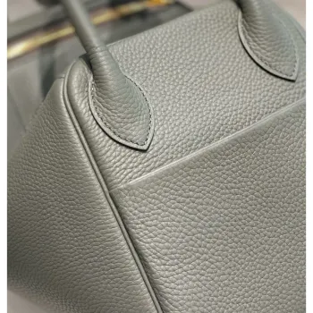 Hermes Lindy 30cm Bag In Gris Meyer Clemence Leather GHW