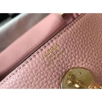 Hermes Lindy 30cm Bag In Pink Clemence Leather