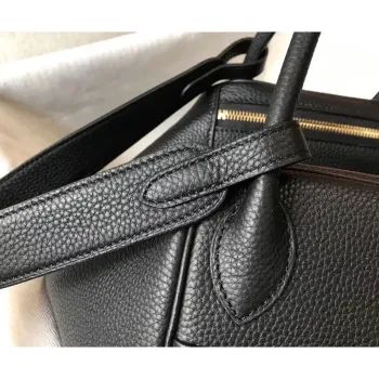 Hermes Lindy 30cm Bag In Black Clemence Leather