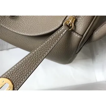 Hermes Lindy 30cm Bag In Grey Clemence Leather