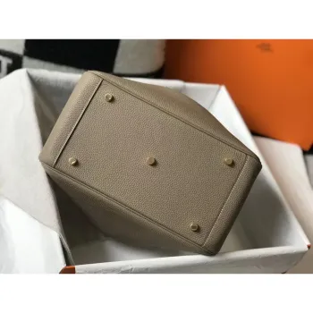 Hermes Lindy 30cm Bag In Grey Clemence Leather