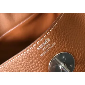 Hermes Lindy 30cm Bag In Brown Clemence Leather