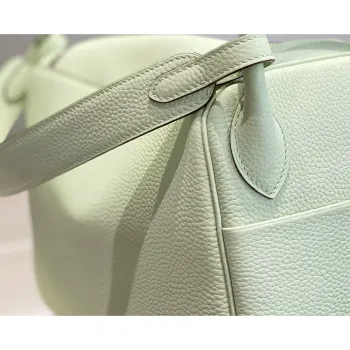 Hermes Lindy 30cm Bag In Vert Fizz Clemence Leather PHW