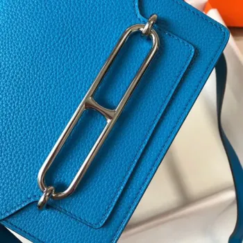 Hermes Mini Sac Roulis 18cm Bag In Blue Hydra Evercolor Calfskin