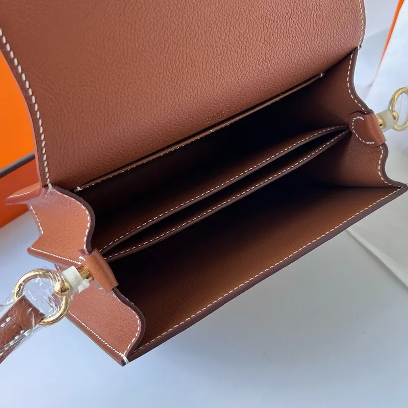 Hermes Roulis Mini 18 Bag in Gold Evercolor Calfskin