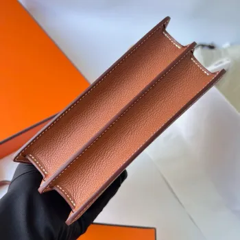 Hermes Roulis Mini 18 Bag in Gold Evercolor Calfskin