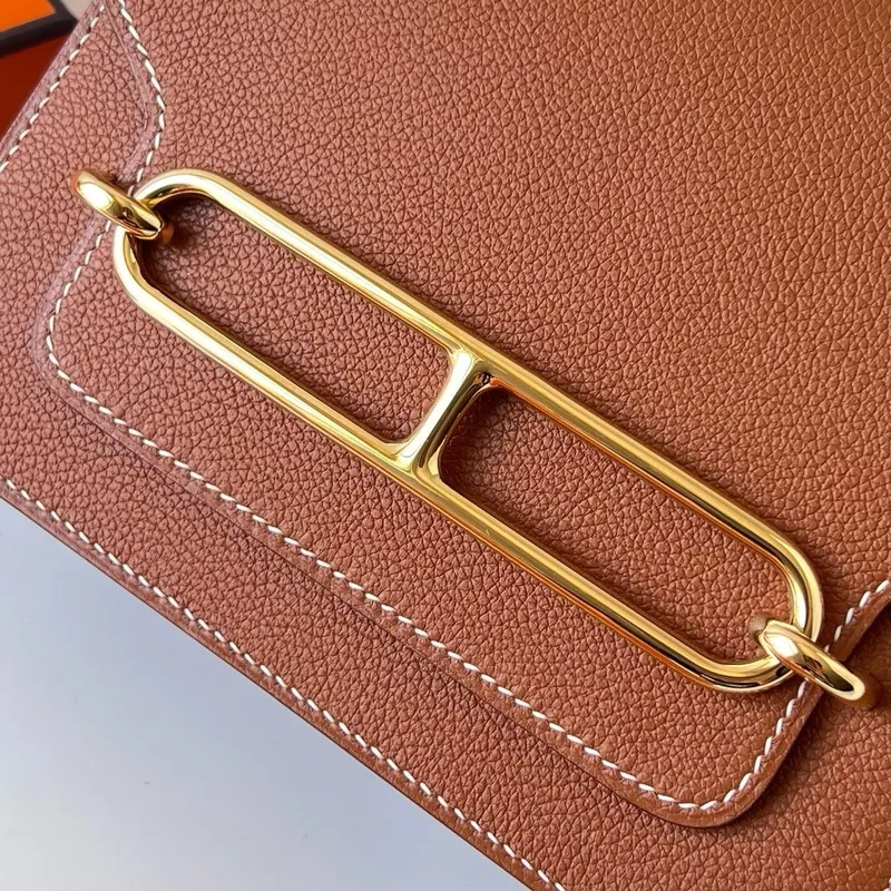 Hermes Roulis Mini 18 Bag in Gold Evercolor Calfskin