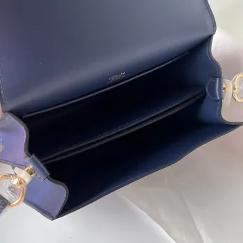 Hermes Roulis Mini 18 Bag in Blue Saphir Swift Calfskin