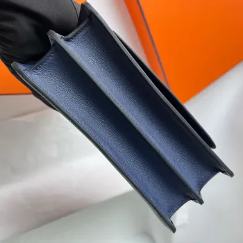 Hermes Roulis Mini 18 Bag in Blue Saphir Swift Calfskin