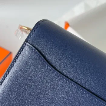 Hermes Roulis Mini 18 Bag in Blue Saphir Swift Calfskin