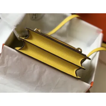 Hermes Mini Sac Roulis 18cm Bag In Yellow Evercolor Calfskin