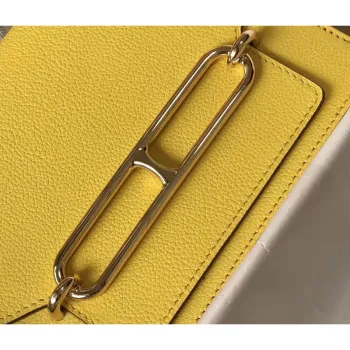 Hermes Mini Sac Roulis 18cm Bag In Yellow Evercolor Calfskin