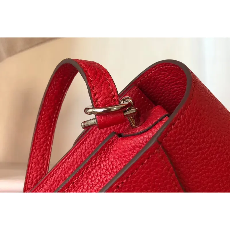 Hermes Mini Sac Roulis 18cm Bag In Red Evercolor Calfskin
