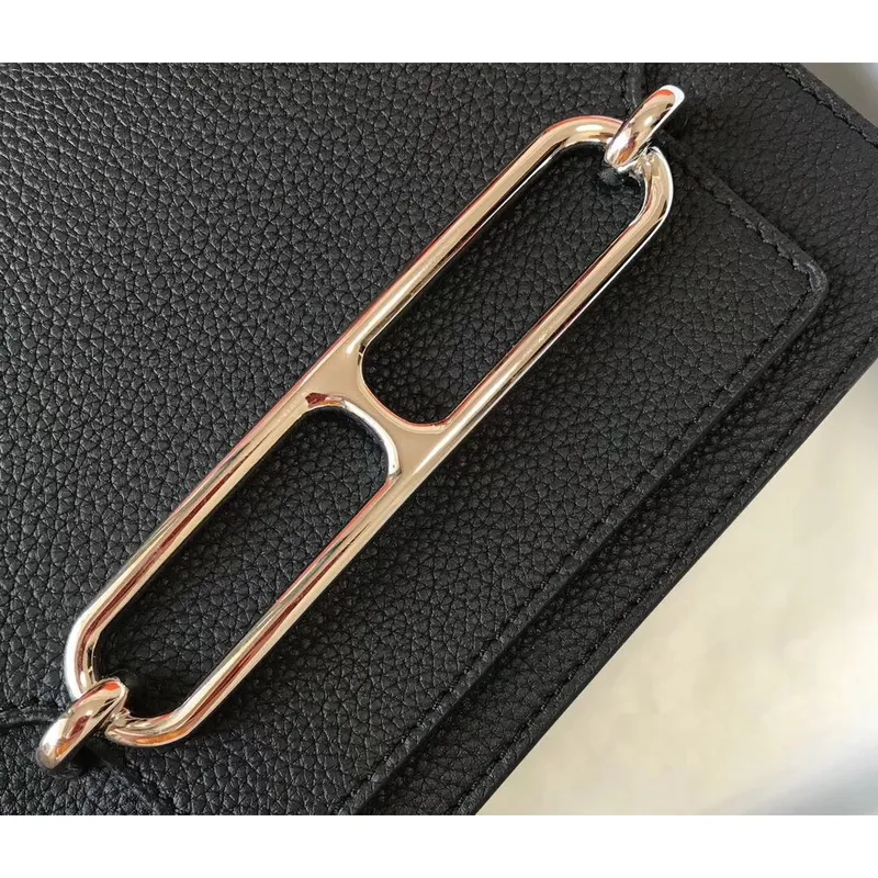 Hermes Mini Sac Roulis 18cm Bag In Black Evercolor Calfskin