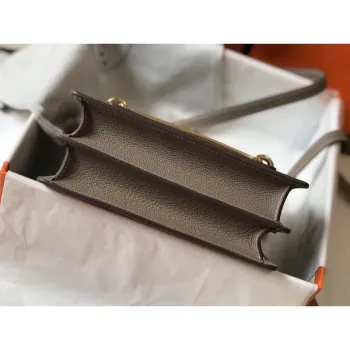 Hermes Mini Sac Roulis 18cm Bag In Grey Evercolor Calfskin