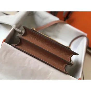 Hermes Mini Sac Roulis 18cm Bag In Brown Evercolor Calfskin