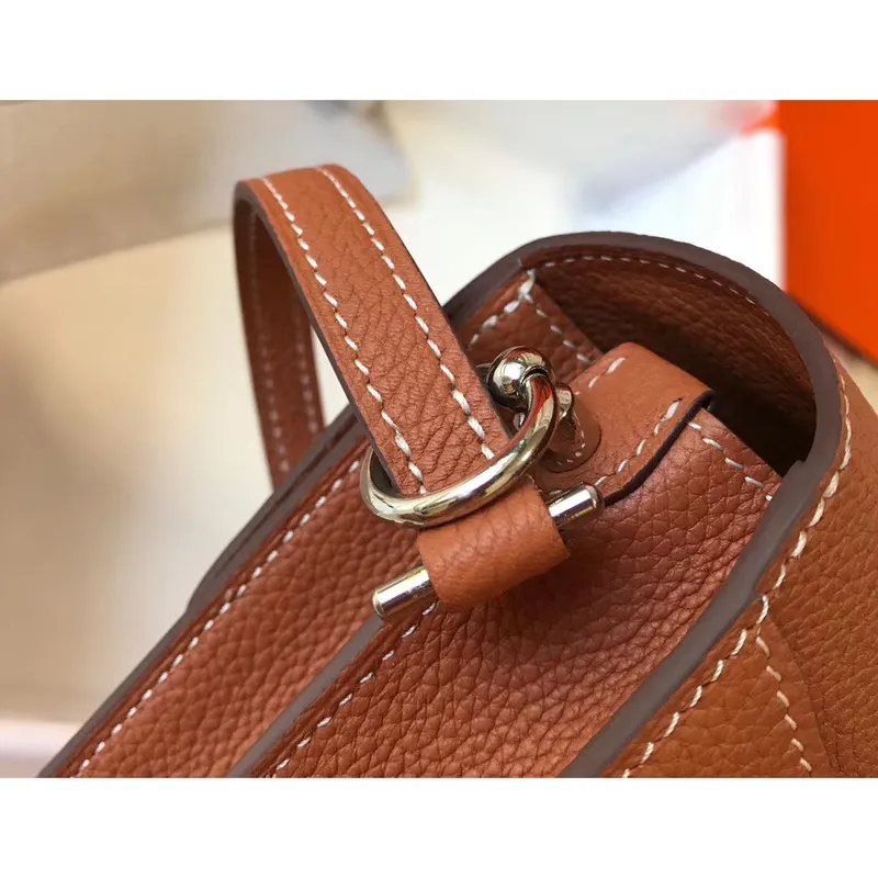 Hermes Mini Sac Roulis 18cm Bag In Brown Evercolor Calfskin