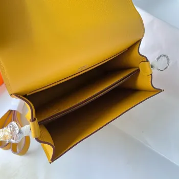 Hermes Roulis Mini 18 Bag in Jaune Ambre Evercolor Calfskin