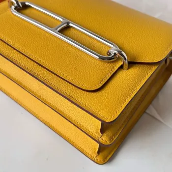 Hermes Roulis Mini 18 Bag in Jaune Ambre Evercolor Calfskin