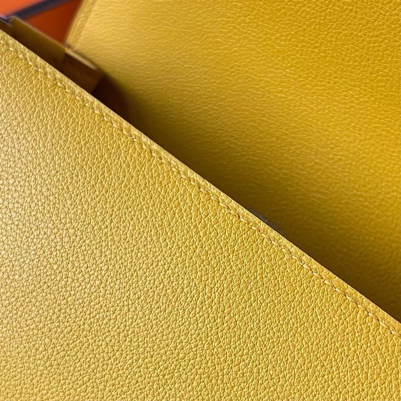 Hermes Roulis Mini 18 Bag in Jaune Ambre Evercolor Calfskin