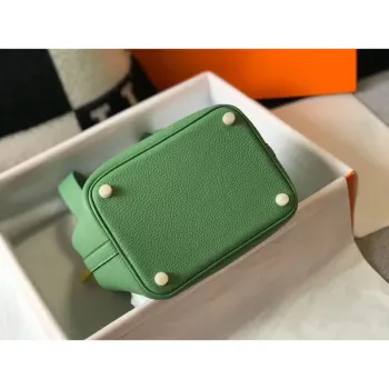 Hermes Picotin Lock 18 Bag In Vert Criquet Clemence Leather