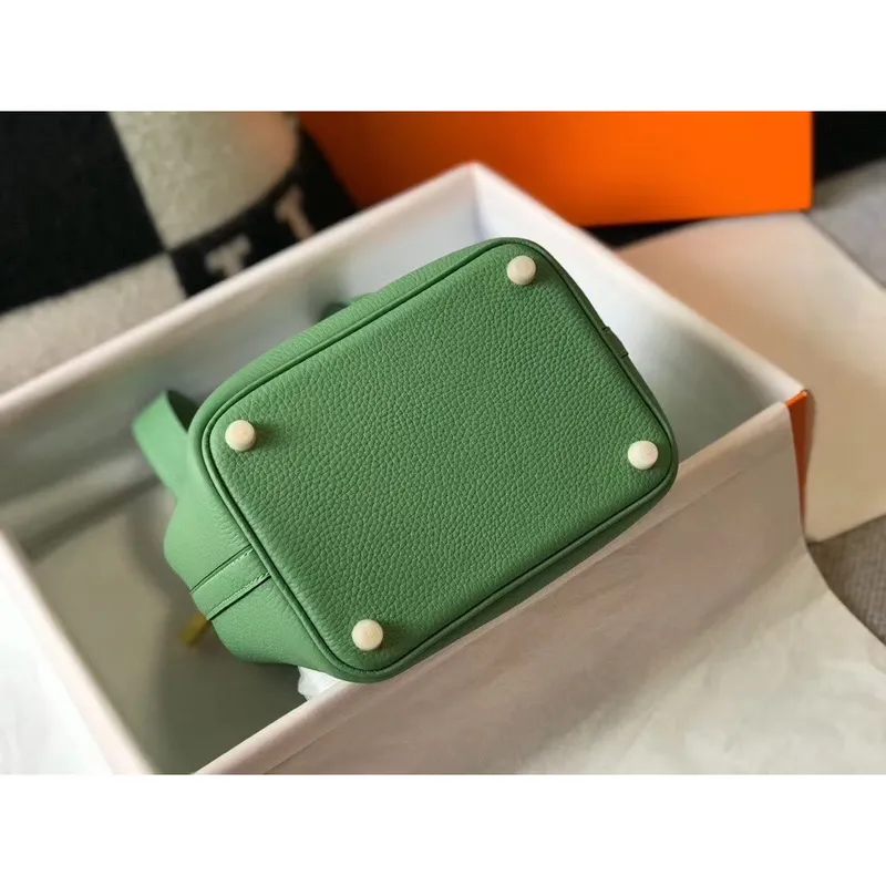 Hermes Picotin Lock 18 Bag In Vert Criquet Clemence Leather