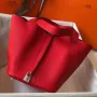 Hermes Picotin Lock 18 Bag In Red Clemence Leather
