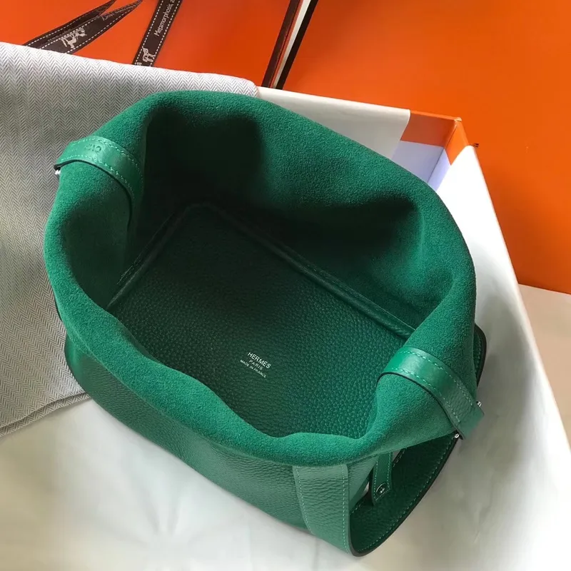 Hermes Picotin Lock 18 Bag In Vert Vertigo Clemence Leather