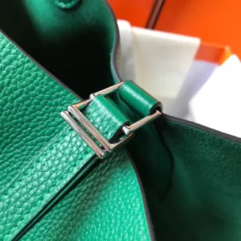Hermes Picotin Lock 18 Bag In Vert Vertigo Clemence Leather