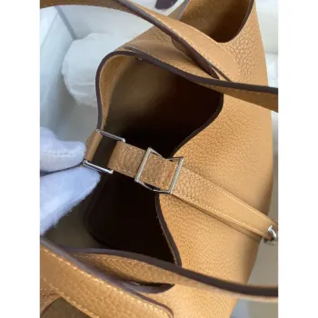 Hermes Picotin Lock 18 Handmade Bag in Biscuit Clemence Leather