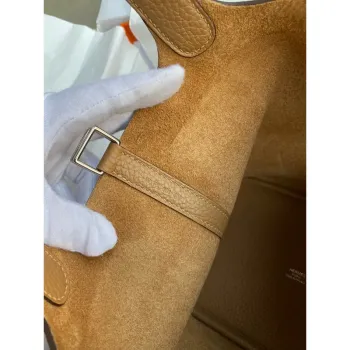 Hermes Picotin Lock 18 Handmade Bag in Biscuit Clemence Leather