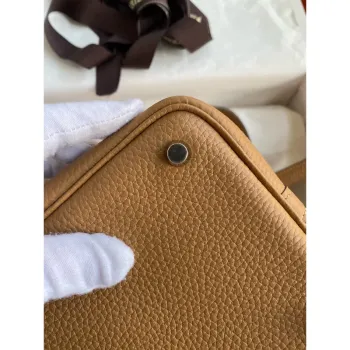 Hermes Picotin Lock 18 Handmade Bag in Biscuit Clemence Leather