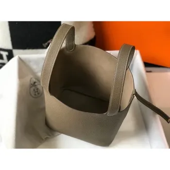 Hermes Picotin Lock 22 Bag In Taupe Clemence Leather