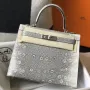 Kelly 28cm Bag In Ombre Embossed Natural Lizard