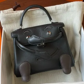 Kelly Doll Quelle Idole Bag in Black Swift Calfskin