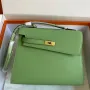 Kelly En Desordre 20 Handmade Bag in Vert Criquet Epsom Calfskin