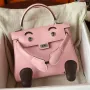 Kelly Doll Quelle Idole Bag in Rose Sakura Swift Calfskin