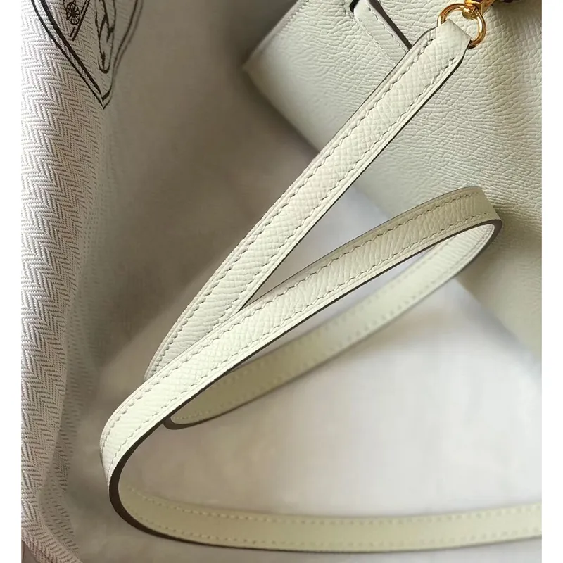 Kelly Mini II Bag In White Epsom Leather