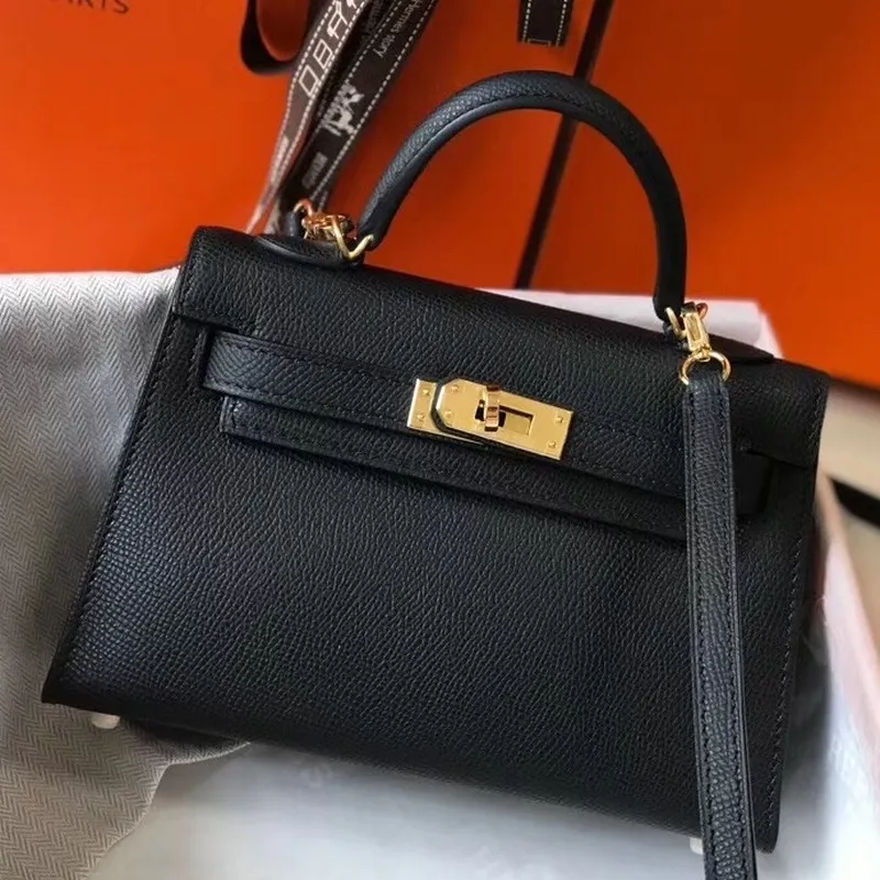 Kelly Mini II Bag In Black Epsom Leather
