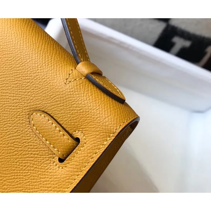 Kelly Pochette Bag In Yellow Epsom Leather
