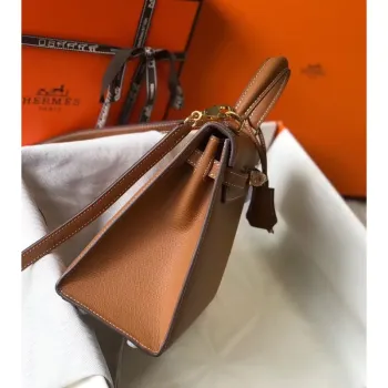 Kelly 25cm Sellier Bag In Gold Epsom Leather