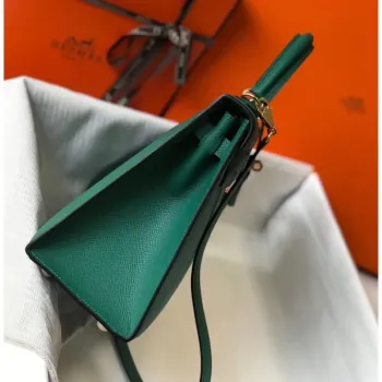 Kelly 28cm Sellier Bag In Malachite Epsom Leather