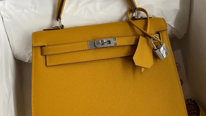 Hermes Epsom Kelly 25cm Sellier Yellow — Handmade Structured Luxury
