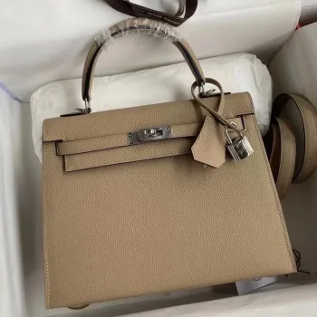 Kelly Sellier 25 Handmade Bag In Trench Epsom Calfskin