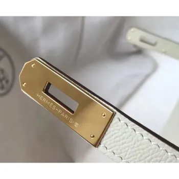 Hermes White Epsom Kelly 32cm Sellier Bag