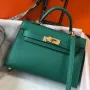 Kelly Mini II Bag In Malachite Epsom Leather