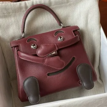 Kelly Doll Quelle Idole Bag in Bordeaux Swift Calfskin