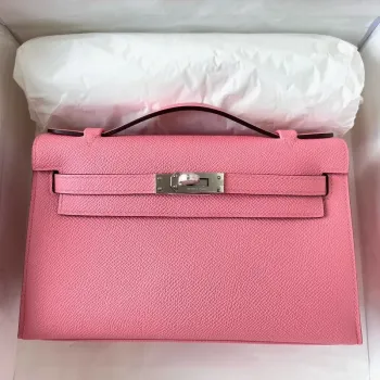 Kelly Pochette Handmade Bag In Rose Confetti Epsom Calfskin